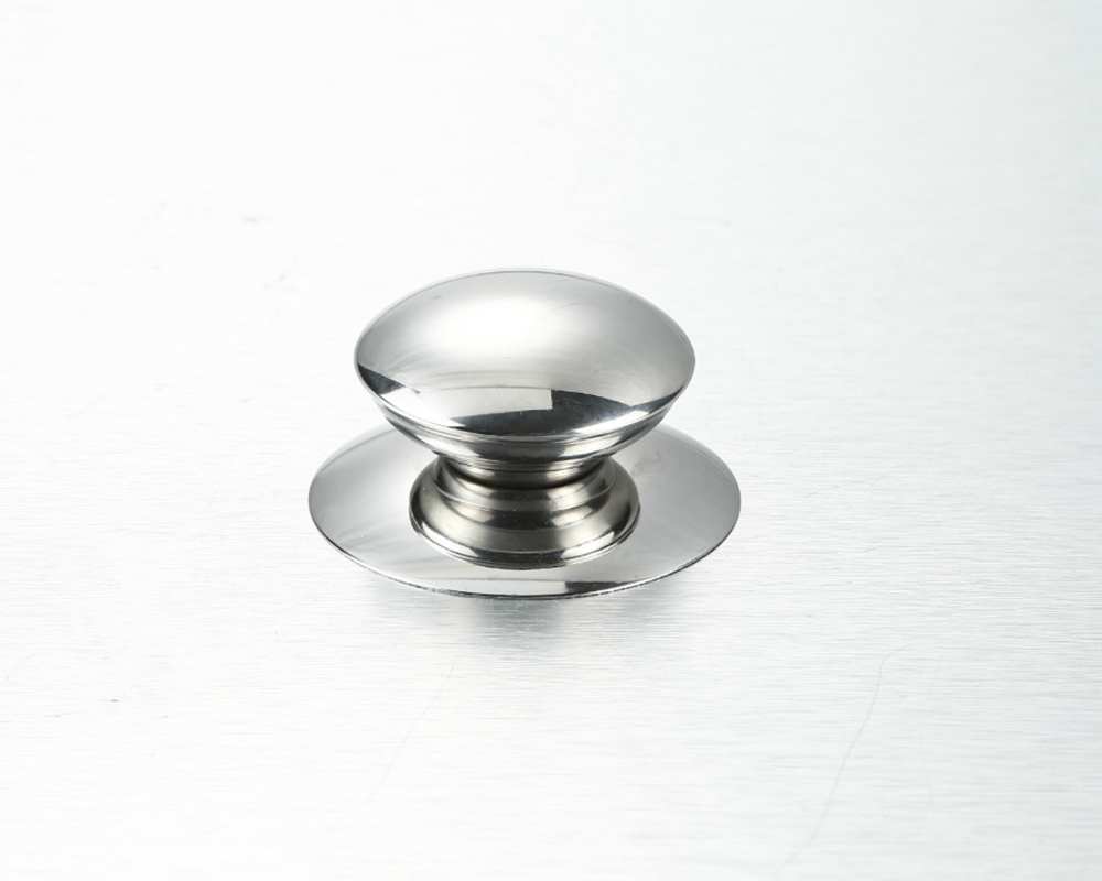 Stainless steel knob for glass lids