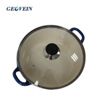 Enamel Risotto Pan Pot Round Cast Iron Casserole Dish With Glass Lid